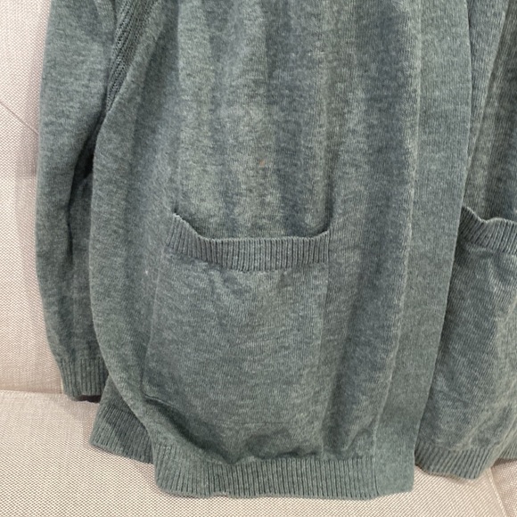 GAP long fine knit lots linen mix cardigan jacket with pockets green size M - Picture 4 of 16